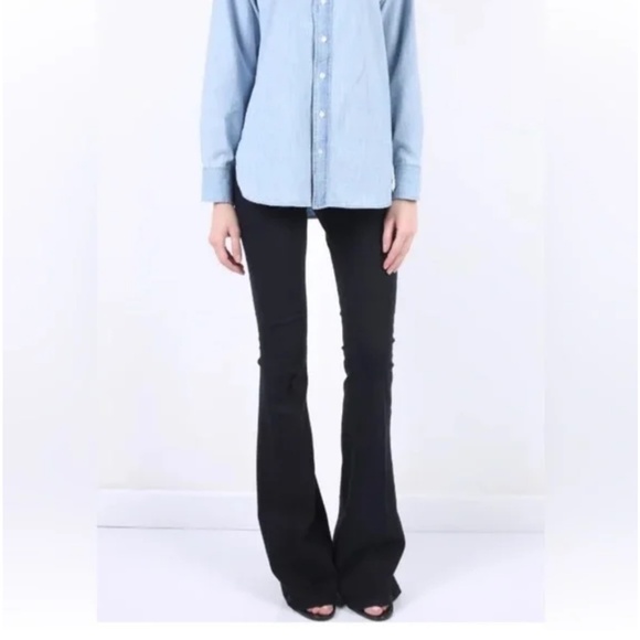 VICTORIA BECKHAM Stretch Flare Denim in Black 26 - Picture 1 of 7